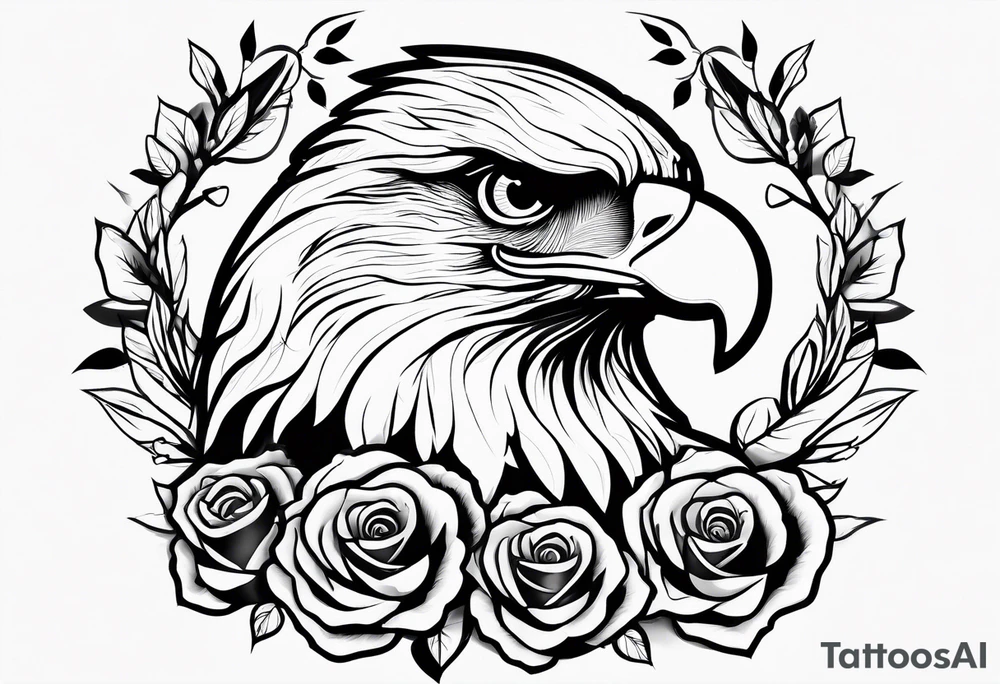 Eagle and rose tattoo idea
