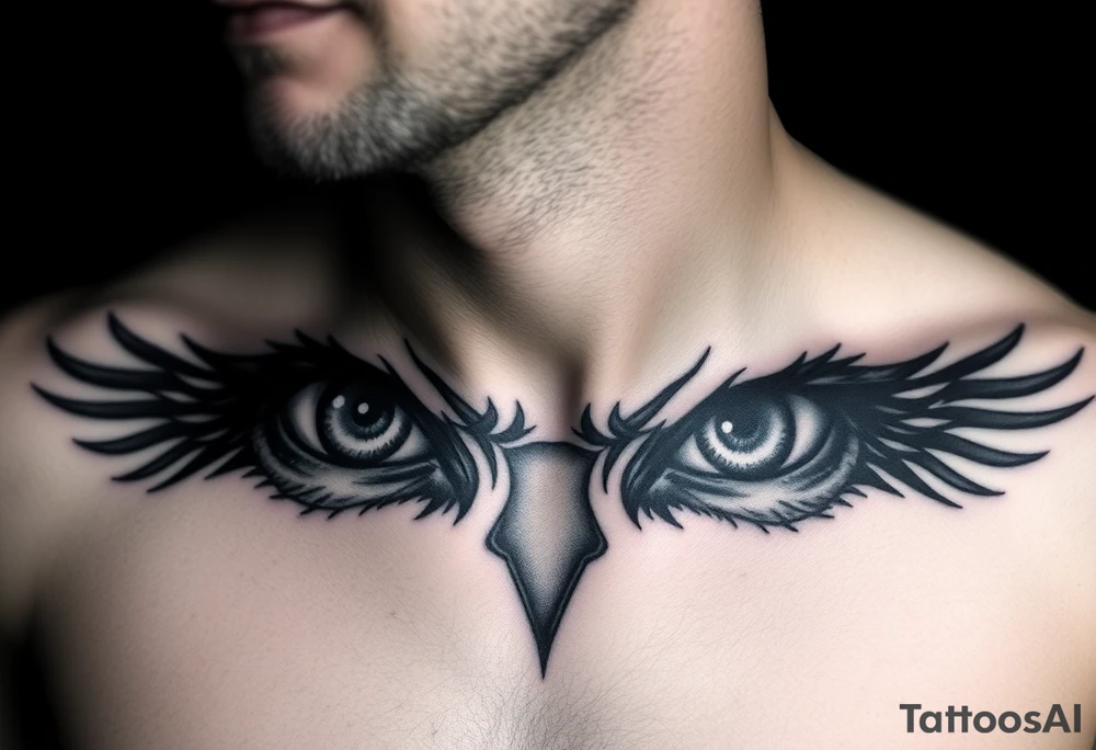 Eyes big and small on my chest for a man terrorizing with his eyes tattoo idea