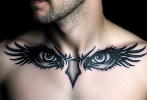 Eyes big and small on my chest for a man terrorizing with his eyes tattoo idea