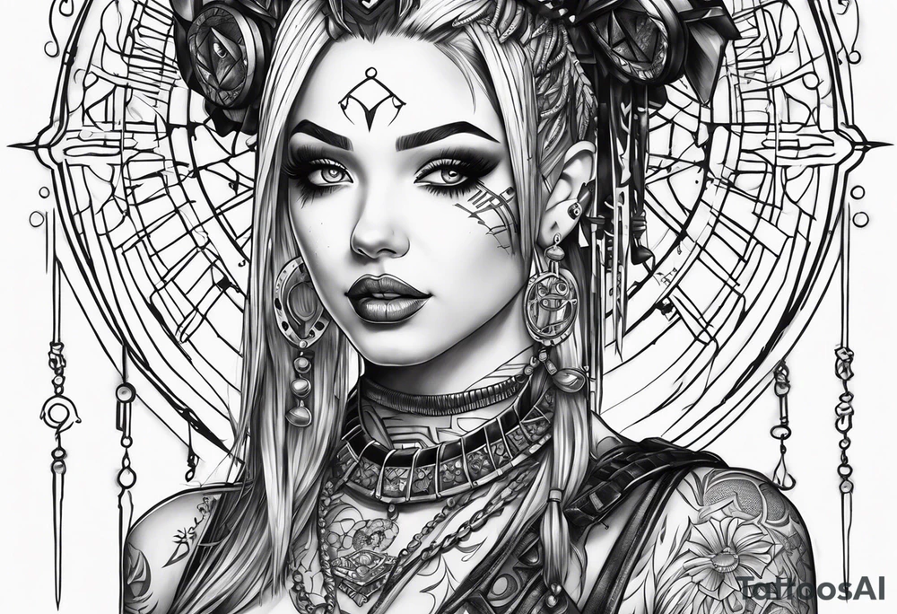 Cyber goth tattoo idea