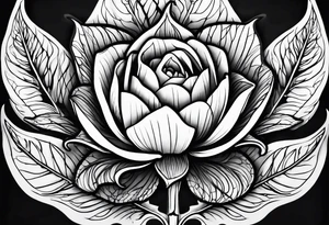 plant leaf skeleton tattoo idea