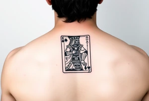 king of hearts card with army star Darth Vader tattoo idea