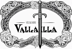 Valhalla sword viking warrior funeral tattoo idea