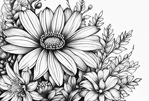 Wildflowers, smaller, vertical , half sleeve tattoo idea