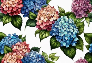 Hydrangea flowers tattoo idea