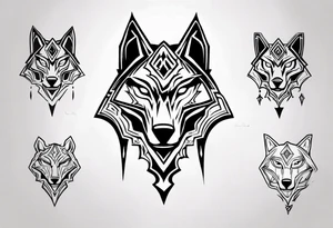 simple wolf head from zelda twilight princess tattoo idea