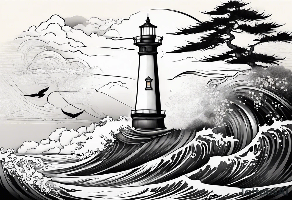 lighthouse tattoo idea