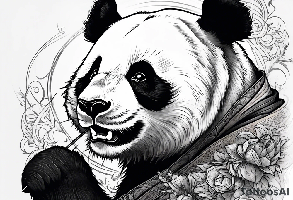Panda with tusks. tattoo idea