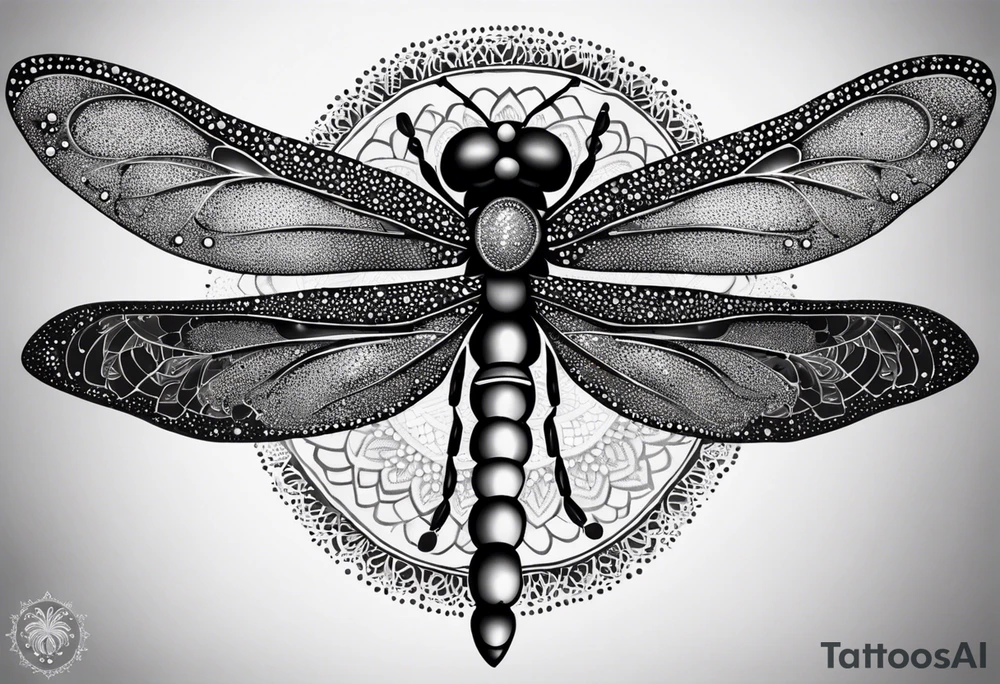 dragonfly and mandala tattoo idea