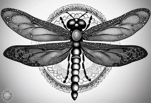 dragonfly and mandala tattoo idea