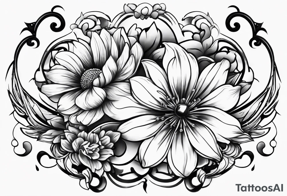 Chains around a flower tattoo idea
