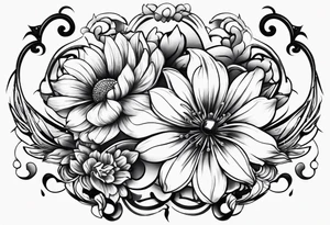 Chains around a flower tattoo idea