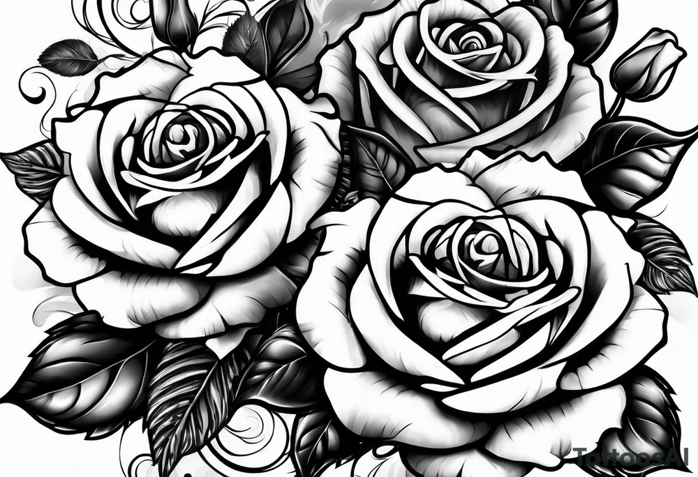 Roses and smoke tattoo idea