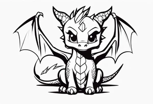 Minimalist chibi dragon tattoo tattoo idea