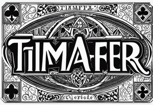 “Timafer” words with deck of cards and magic tattoo idea