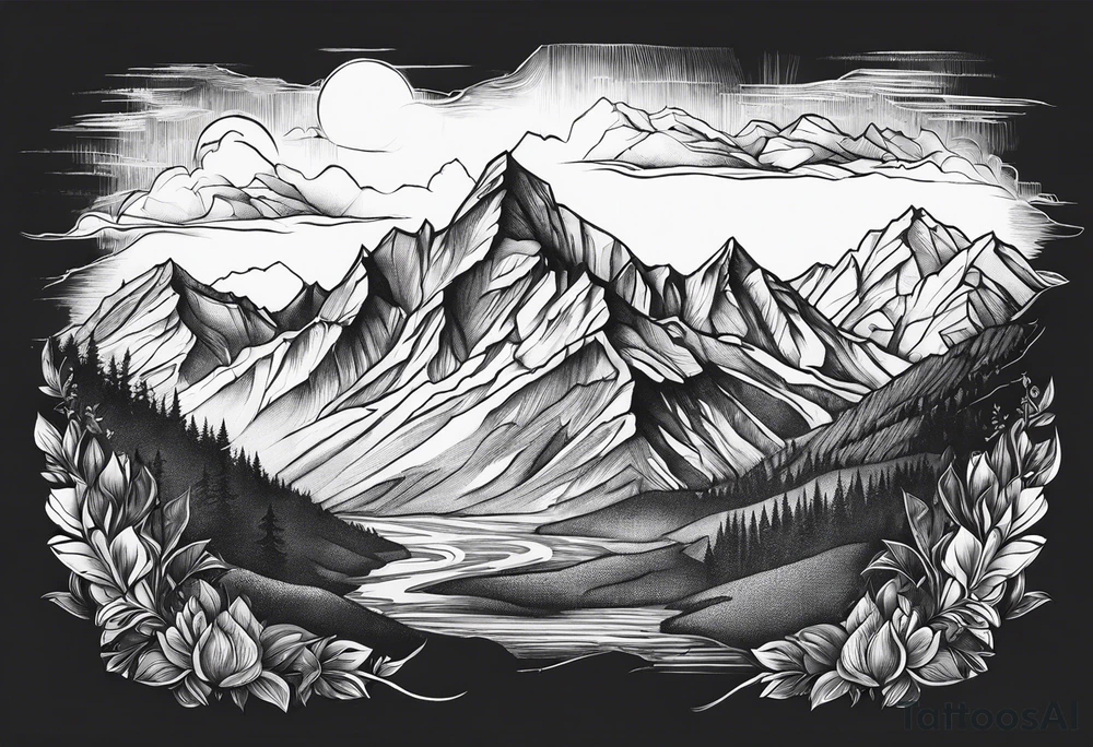 Mountains, concept tattoo idea