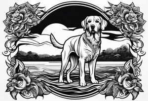 Dog shaped river over tattoo tattoo idea