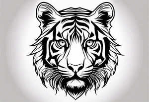 Simplistic tiger tattoo. make it spiritual. should be vertical tattoo idea
