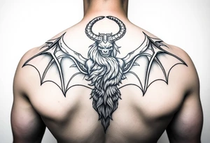 Joshua Esquivel/capricorn/strong and demonic full back tattoo idea