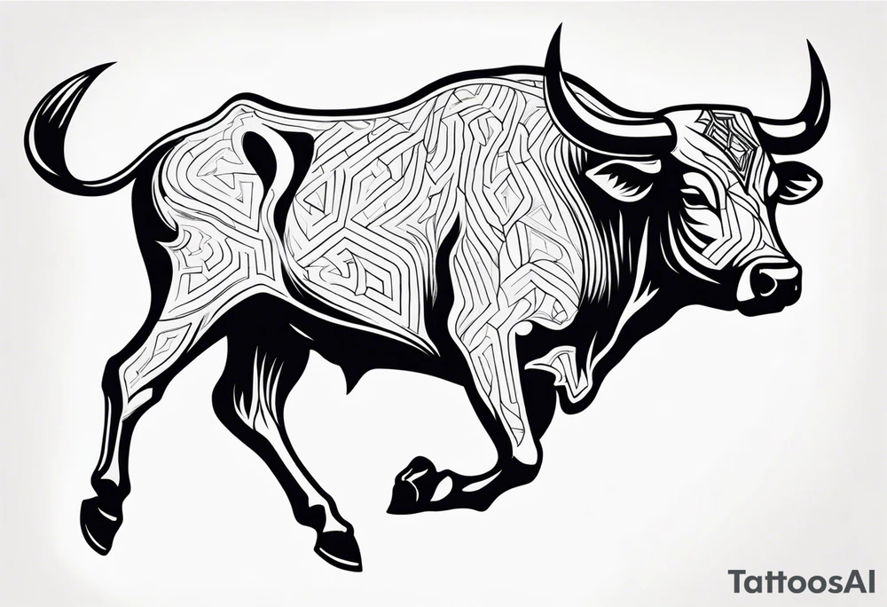 Bucking bull tattoo idea