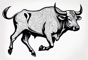 Bucking bull tattoo idea