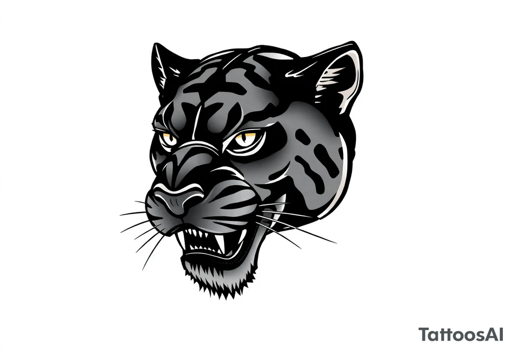 Black Panther head tattoo idea