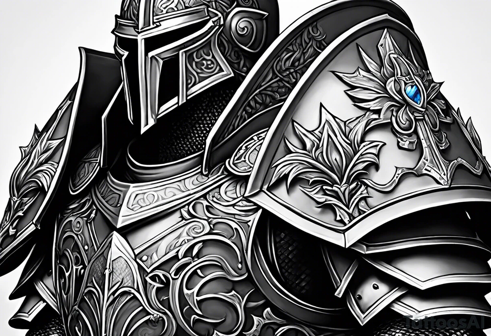 knight heavy armor cathedral tattoo idea