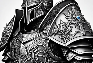 knight heavy armor cathedral tattoo idea