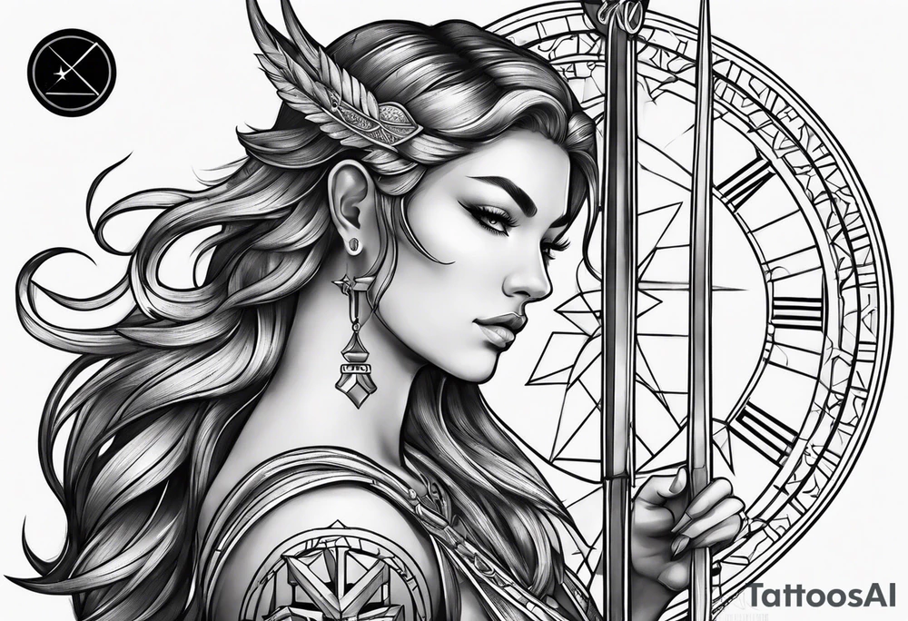 SAGITTARIUS WITH ROMAN NUMERALS tattoo idea