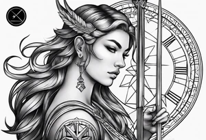 SAGITTARIUS WITH ROMAN NUMERALS tattoo idea