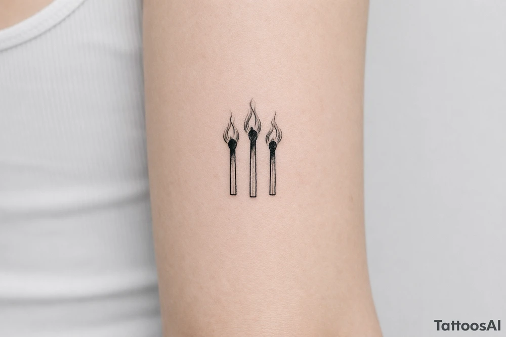 burning matchsticks tattoo tattoo idea