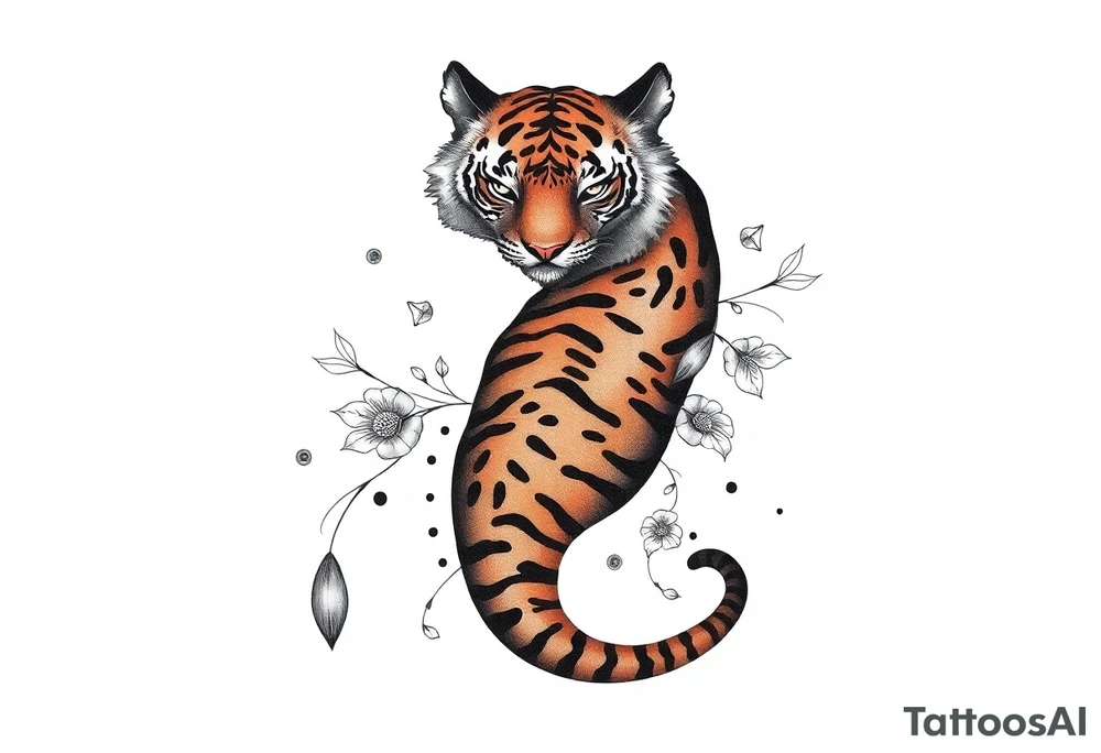 a tiger hide on brush tattoo idea