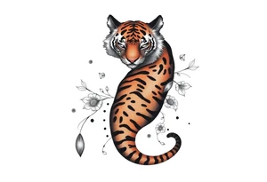 a tiger hide on brush tattoo idea