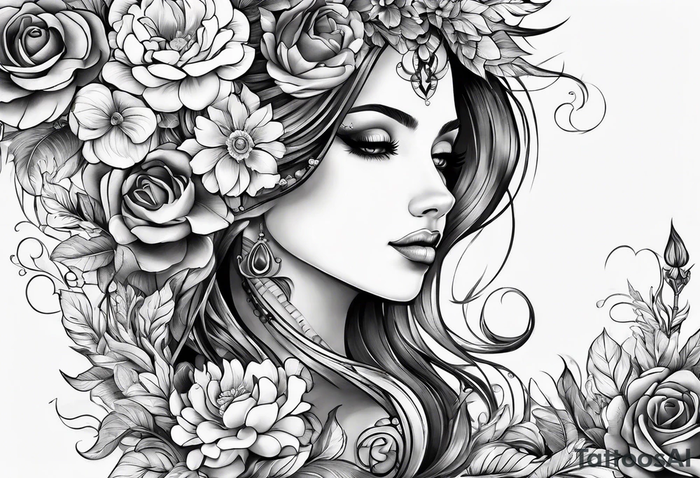 strapshalter mit blumen tattoo idea