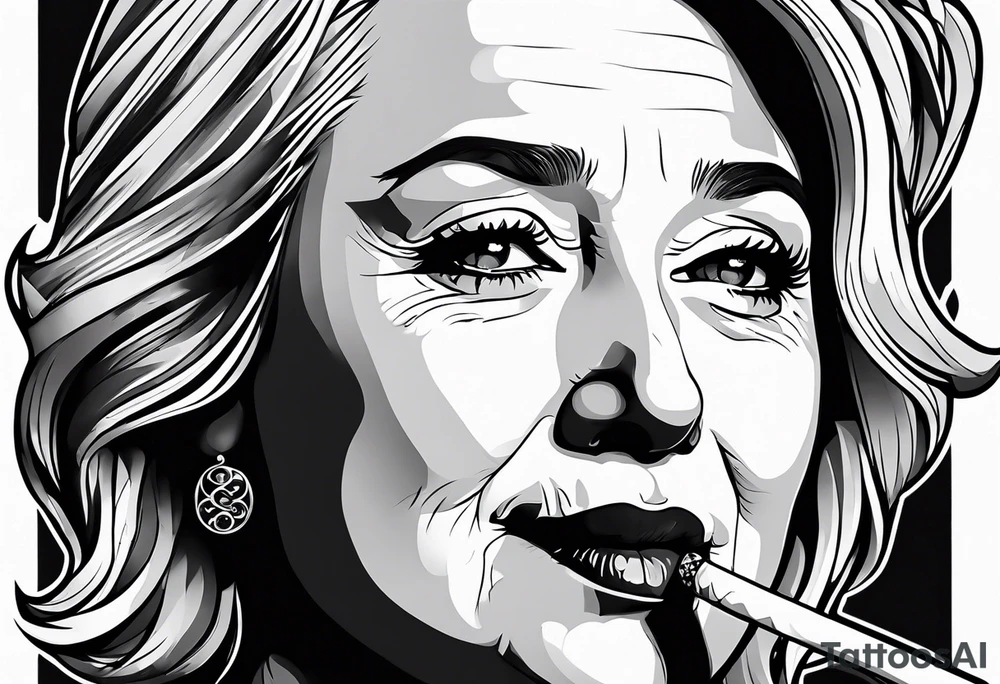 hillary clinton smoking cigarette tattoo idea