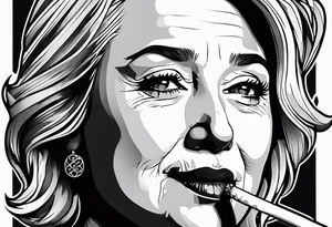 hillary clinton smoking cigarette tattoo idea