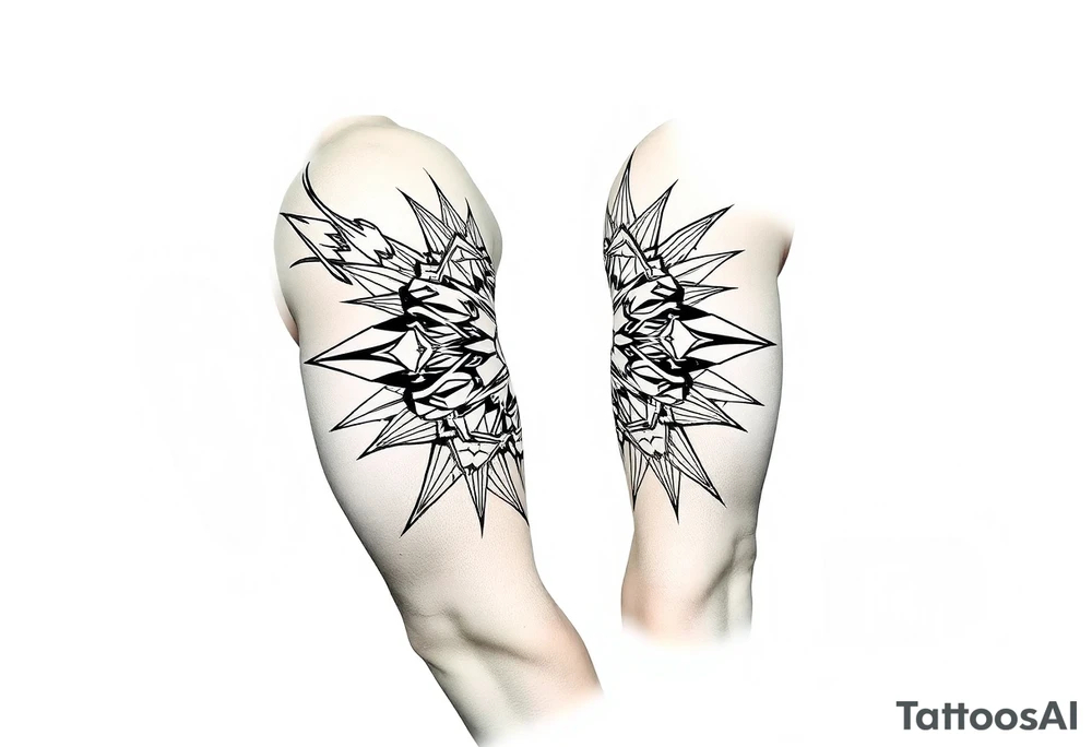 bold line ornamentaali viikinkikompassi tattoo idea