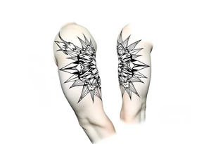 bold line ornamentaali viikinkikompassi tattoo idea