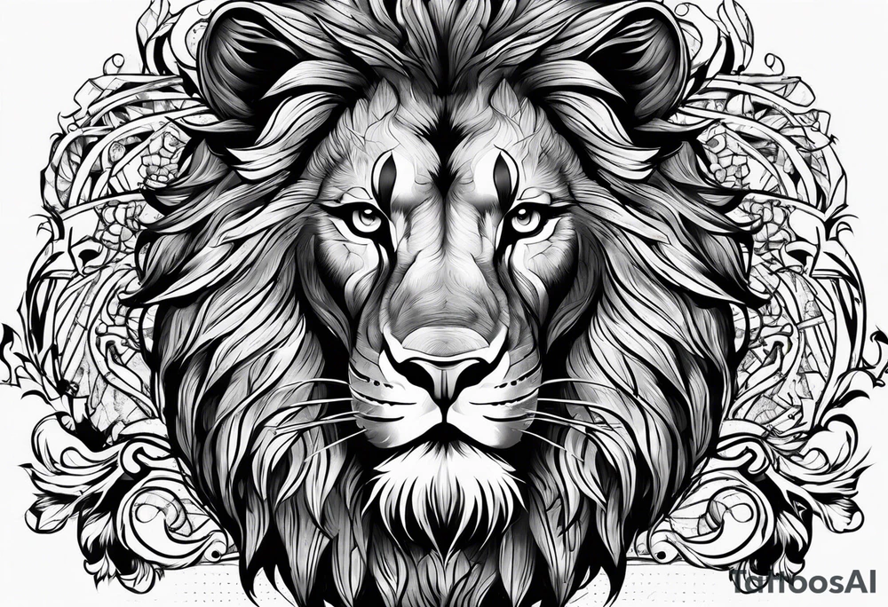 Old Russian prison style lion tattoo idea