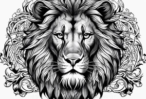 Old Russian prison style lion tattoo idea