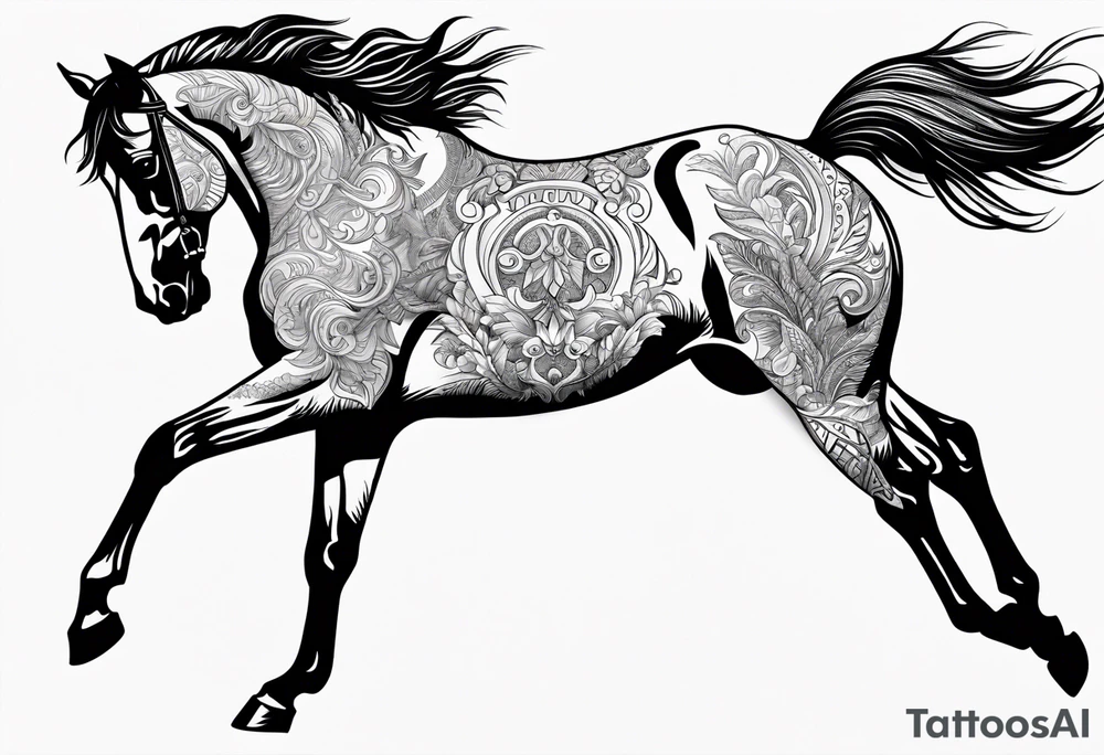 bucking horse tattoo idea