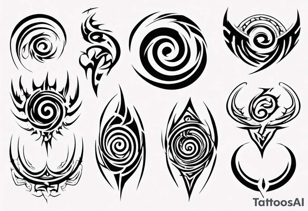 Spiral tribal pectoral muscle tattoo idea