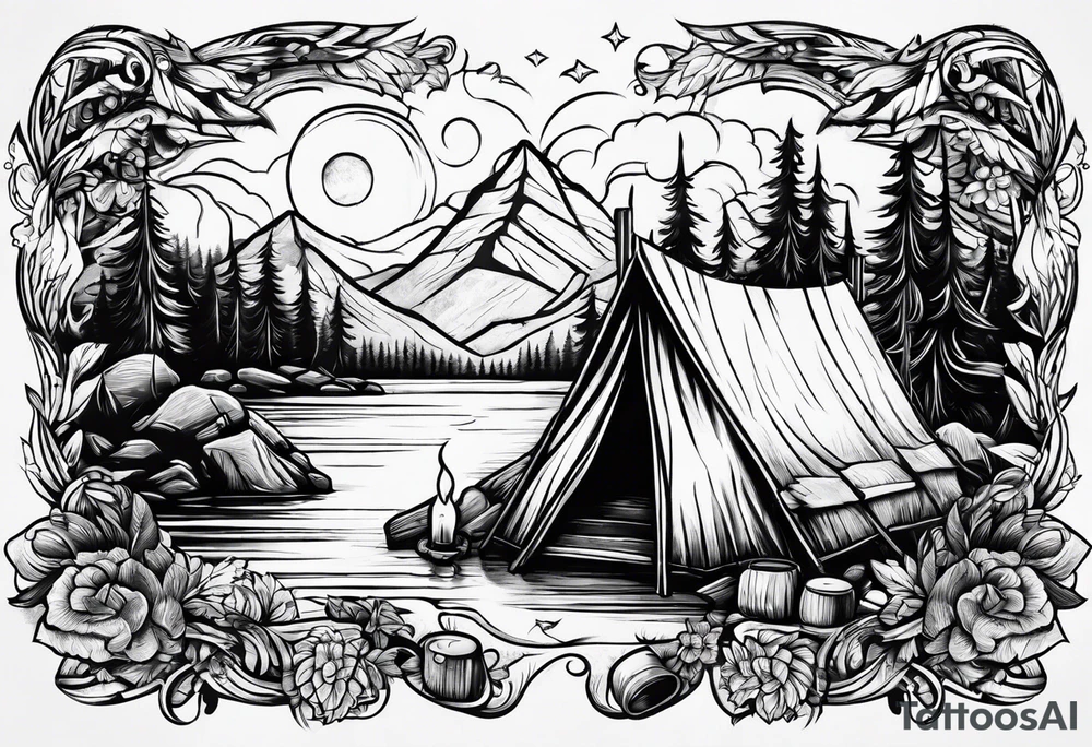 campfire tattoo idea