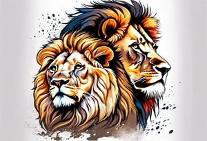 Lion and lioness with august 17 & 18 tattoo idea