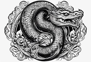 Serpent Seven number shape tattoo idea