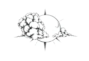 The cloud sway across the sun and the moon tattoo idea