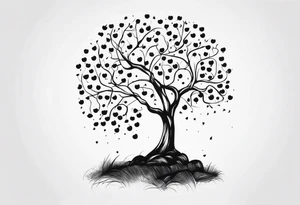 Apple tree  with LK initials tattoo idea