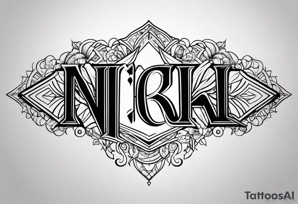 A lower back tatoo with the name nick below tattoo idea