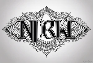 A lower back tatoo with the name nick below tattoo idea