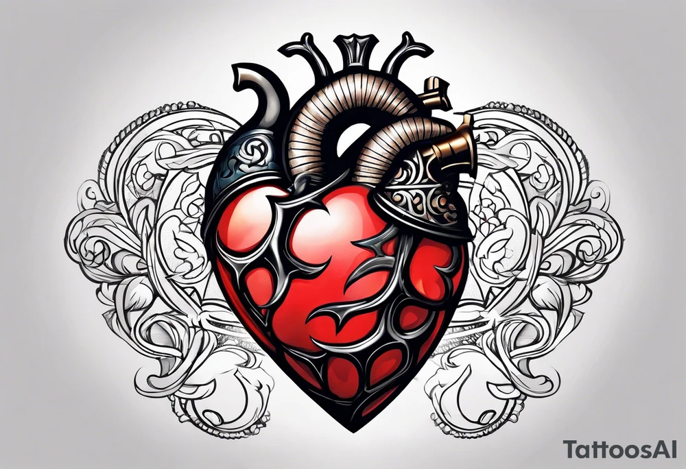 heart tattoo with open in middle tattoo idea